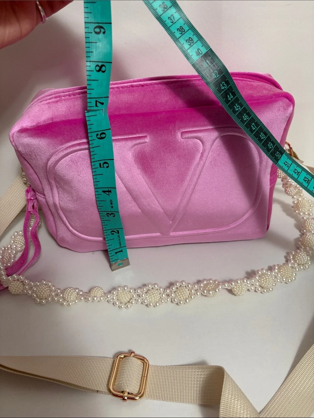 Valentino Large Velvet Pouch with straps